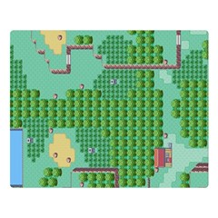 Green Retro Games Pattern Two Sides Premium Plush Fleece Blanket (large) by Cemarart