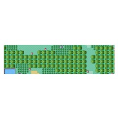 Green Retro Games Pattern Oblong Satin Scarf (16  X 60 ) by Cemarart