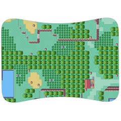 Green Retro Games Pattern Velour Seat Head Rest Cushion by Cemarart