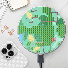 Green Retro Games Pattern Wireless Fast Charger(white) by Cemarart