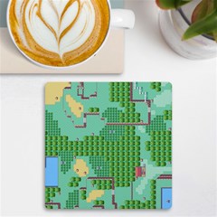 Green Retro Games Pattern Uv Print Square Tile Coaster  by Cemarart