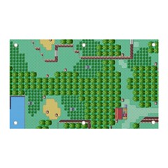 Green Retro Games Pattern Banner And Sign 5  X 3  by Cemarart