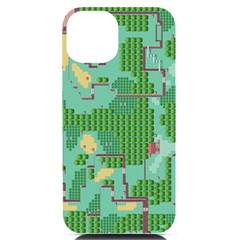 Green Retro Games Pattern Iphone 14 Black Uv Print Case by Cemarart