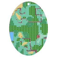 Green Retro Games Pattern Uv Print Acrylic Ornament Oval