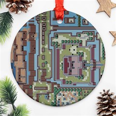 Arcade Game Retro Pattern Ornament (round) by Cemarart