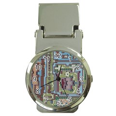 Arcade Game Retro Pattern Money Clip Watches by Cemarart