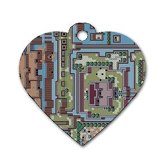 Arcade Game Retro Pattern Dog Tag Heart (two Sides) by Cemarart