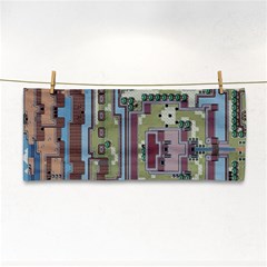 Arcade Game Retro Pattern Hand Towel by Cemarart