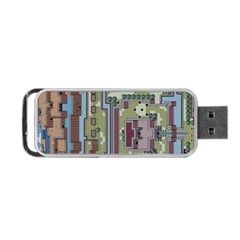 Arcade Game Retro Pattern Portable Usb Flash (one Side) by Cemarart