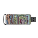 Arcade Game Retro Pattern Portable USB Flash (One Side) Front