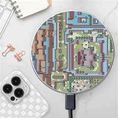 Arcade Game Retro Pattern Wireless Fast Charger(white) by Cemarart