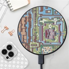 Arcade Game Retro Pattern Wireless Fast Charger(black) by Cemarart