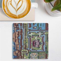 Arcade Game Retro Pattern Uv Print Square Tile Coaster  by Cemarart