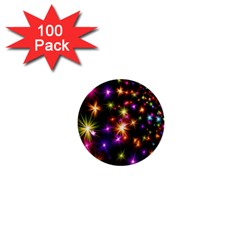 Star Colorful Christmas Xmas Abstract 1  Mini Buttons (100 Pack)  by Cemarart