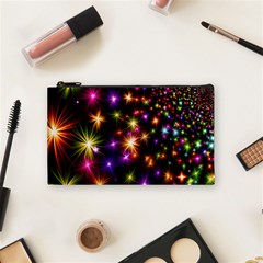 Star Colorful Christmas Xmas Abstract Cosmetic Bag (small) by Cemarart