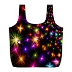 Star Colorful Christmas Xmas Abstract Full Print Recycle Bag (L) Back