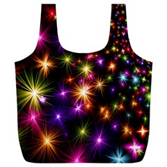 Star Colorful Christmas Xmas Abstract Full Print Recycle Bag (xxxl) by Cemarart