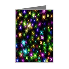 Star Colorful Christmas Abstract Mini Greeting Card by Cemarart