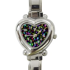 Star Colorful Christmas Abstract Heart Italian Charm Watch by Cemarart