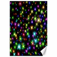 Star Colorful Christmas Abstract Canvas 12  X 18  by Cemarart