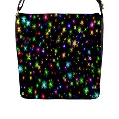 Star Colorful Christmas Abstract Flap Closure Messenger Bag (l) by Cemarart