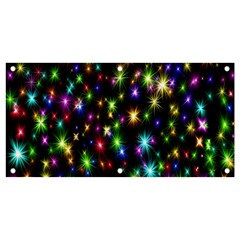 Star Colorful Christmas Abstract Banner And Sign 4  X 2  by Cemarart