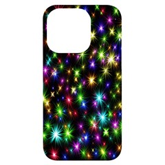 Star Colorful Christmas Abstract Iphone 14 Pro Black Uv Print Case by Cemarart