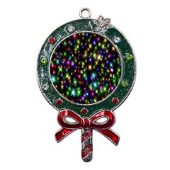 Star Colorful Christmas Abstract Metal X mas Lollipop With Crystal Ornament by Cemarart