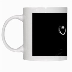 Black Cat Face White Mug by Cemarart