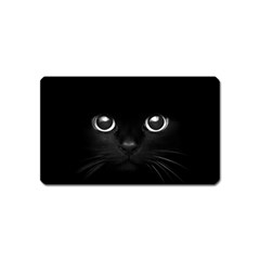 Black Cat Face Magnet (name Card) by Cemarart