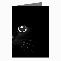 Black Cat Face Greeting Cards (pkg Of 8) by Cemarart