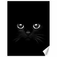 Black Cat Face Canvas 12  X 16  by Cemarart