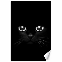 Black Cat Face Canvas 24  X 36  by Cemarart