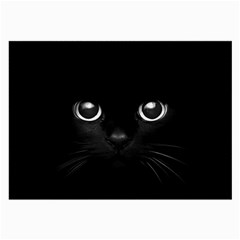 Black Cat Face Large Glasses Cloth (2 Sides) by Cemarart