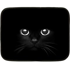 Black Cat Face Fleece Blanket (mini) by Cemarart