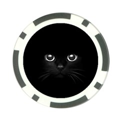 Black Cat Face Poker Chip Card Guard (10 Pack) by Cemarart