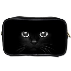 Black Cat Face Toiletries Bag (two Sides) by Cemarart