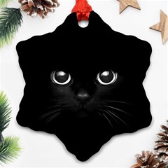 Black Cat Face Ornament (snowflake) by Cemarart