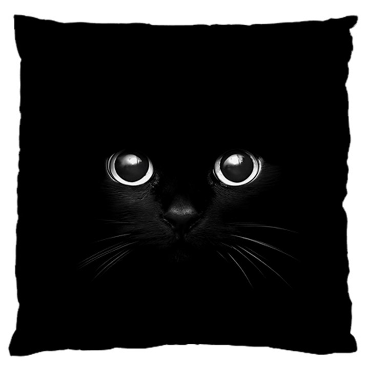 Black Cat Face Large Cushion Case (Two Sides)