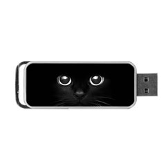 Black Cat Face Portable Usb Flash (one Side) by Cemarart