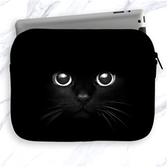 Black Cat Face Apple Ipad 2/3/4 Zipper Cases by Cemarart