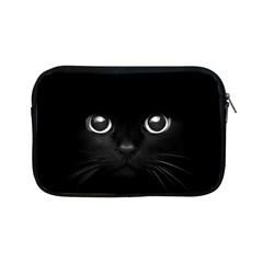 Black Cat Face Apple Ipad Mini Zipper Cases by Cemarart