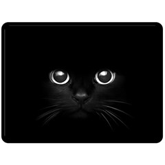 Black Cat Face Two Sides Fleece Blanket (large) by Cemarart