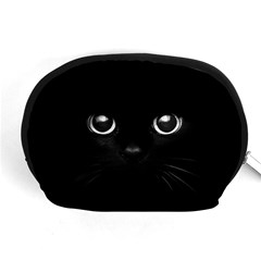 Black Cat Face Accessory Pouch (medium) by Cemarart