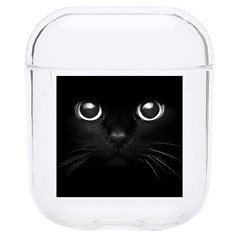 Black Cat Face Hard Pc Airpods 1/2 Case by Cemarart