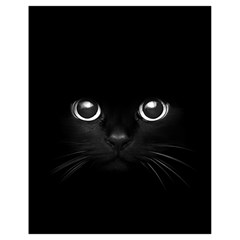 Black Cat Face Drawstring Bag (small) by Cemarart