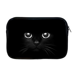 Black Cat Face Apple Macbook Pro 17  Zipper Case by Cemarart