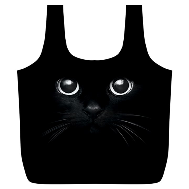 Black Cat Face Full Print Recycle Bag (XXXL)