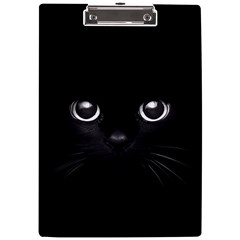 Black Cat Face A4 Acrylic Clipboard by Cemarart