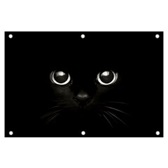 Black Cat Face Banner And Sign 6  X 4  by Cemarart